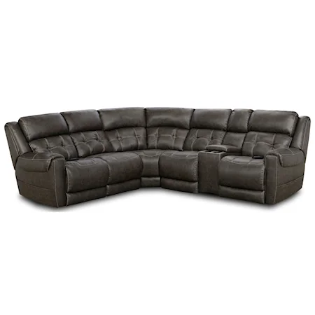 Casual L-Shaped Power Reclining Sectional